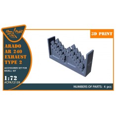 1/72 Arado Ar-240 Exhausts Type 2 for Revell Kit