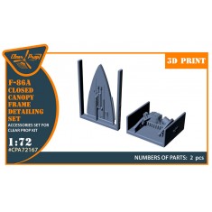1/72 F-86A Closed Canopy Frame Detailing Set for Clear Prop kits