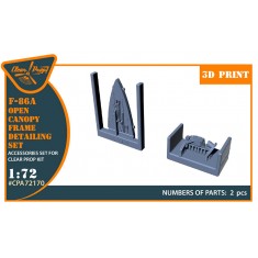 1/72 F-86A Open Canopy Frame Detailing Set for Clear Prop kits