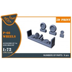 1/72 Vultee Vanguard P-66/Mk.I/J-10 Wheels for Dora Wings Kit