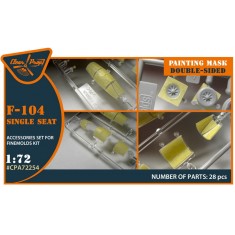 1/72 Lockheed F-104 Starfighter Single-Seat Double-Sided Paint Mask for FineMolds Kits