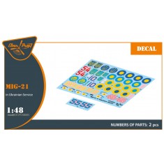 1/48 Mikoyan-Gurevich MiG-21 Ukrainian Air Force Decal Set