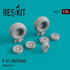1/24 North American P-51 Mustang Wheels for Airfix/Bandai/Heller/Trumpeter/Hobbycraft