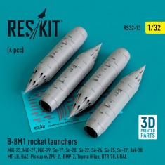 1/32 B-8M1 Rocket Launcher 4pcs for Trumpeter Mig-23/27/29 Su-17/20/22/24/25/27/33 Jak-38