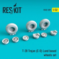 1/32 North American T-28 Trojan (C-D) Land Based Wheels set for Kitty Hawk kits