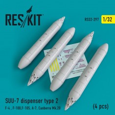 1/32 SUU-7 Dispenser Type 2 (4pcs) for Trumpeter/Tamiya F-4/100/105, A-7, Canberra Mk.20