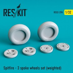 1/32 Spitfire 3 Spoke Wheels set (weighted) for Hasegawa/Hobby Boss/Revell/Tamiya kits