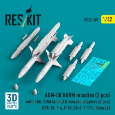1/32 AGM-88 HARM Missiles with LAU-118A and Tornado Adapters