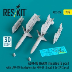 1/32 AGM-88 HARM Missiles with LAU-118 and MiG-29/Su-27 Adapters