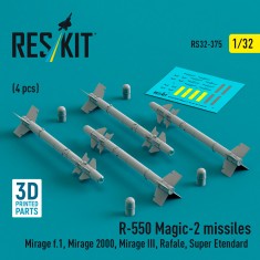 1/32 R.550 Magic-2 Missiles (4pcs) for Mirage F.1/2000/III, Rafale