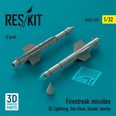 1/32 Firestreak Missiles (2pcs) for EE Lightning/ Sea Vixen/ Gloster Javelin