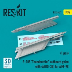 1/32 F-105 Thunderchief Outboard Pylon with (AERO-3B) for AIM-9B (3D Printing)