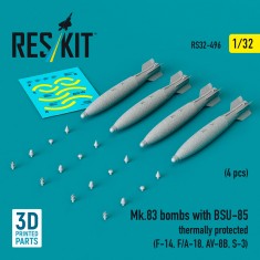 1/32 Mk.83 Bombs with BSU-85 Thermally Protected (4pcs) for F-14, F/A-18, AV-8B, S-3