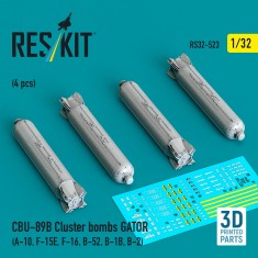 1/32 CBU-89B Cluster Bombs GATOR (4pcs) for A-10, F-15E, F-16, B-52, B-1B, B-2