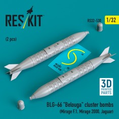 1/32 BLG-66 Belouga Cluster Bombs (2pcs) for Mirage F.1, Mirage 2000, Jaguar