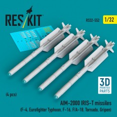 1/32 AIM-2000 IRIS-T Missile Set (4pcs) for F-4, F-16, F/A-18, Typhoon and Gripen