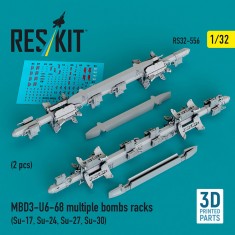 1/32 MBD3-U6-68 Multiple Bombs Racks (2pcs) for Su-17/Su-24/Su-27/Su-30