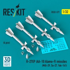 1/32 R-27EP (AA-10 Alamo-F) Missiles (4pcs) for MiG-29/Su-27/Yak-141