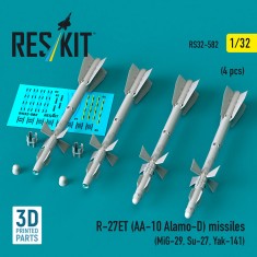 1/32 R-27ET (AA-10 Alamo-D) Missiles (4pcs) for MiG-29/Su-27/Yak-141