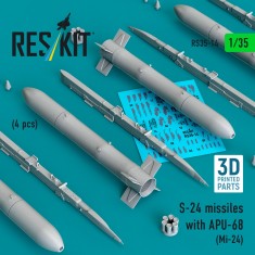 1/35 Mi-24 S-24 Missiles with APU-68 (4pcs)