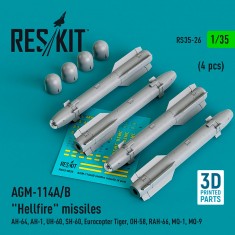 1/35 AGM-114A/B Hellfire Missiles (4pcs) for Kangnam/Academy/Italeri/AFV Club