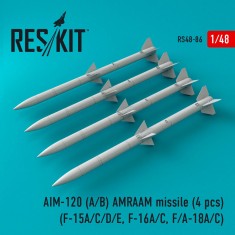 1/48 F-15A/C/D/E, F-16A/C, F/A-18A/C AIM-120 A/B Amraam Missile (4pcs)