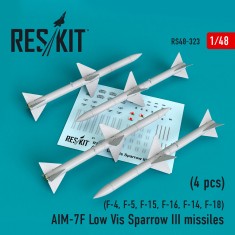1/48 AIM7F Low Vis Sparrow III Missiles (4pcs) for F-4, F-5, F-15, F-16, F-14, F-18