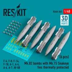1/48 Mk.82 Bomb w/Mk.15 Snakeye Fins Thermally Protected (4pcs)