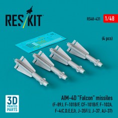 1/48 AIM-4D Falcon Missiles (4pcs) for F-89J, F-101B/F, CF-101B/F, F-102A, F-4