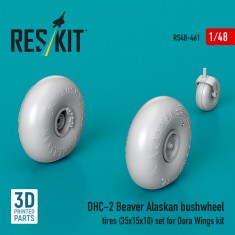 1/48 DHC-2 Beaver Alaskan Bushwheel Tyres (35x15x10) Set for Dora Wings Kit