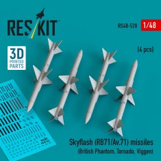 1/48 Skyflash (RB71/Av.71) Missiles (4pcs) for British Phantom, Tornado, Viggen