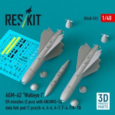 1/48 AGM-62 Walleye I ER Missiles (2pcs) with AN/AWG-16 Data Link Pod (1pc)