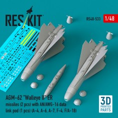 1/48 AGM-62 Walleye II ER Missiles (2pcs) with AN/AWG-16 Data Link Pod (1pc)