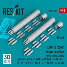 1/48 LAU-10 ZUNI Rocket Launcher for US Army/Navy (2pcs)