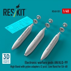 1/48 EA-6B Prowler AN/ALQ-99 High/Low Band EW Pods with Pylon Adapters
