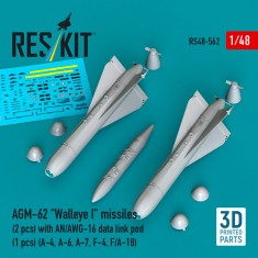 1/48 AGM-62 Walleye I Missiles (2pcs) with AN/AWG-16 Data Link Pod (1pc)