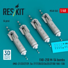 1/48 FAB-250 M-54 Bombs (4pcs) for MiG-21/23/27/29/Su-7/17/20/22/24/25/27/30/ YAK-130