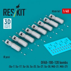 1/48 OFAB-100-120 Bombs (8pcs) for Su-7/17/24/25/27/30/MiG-21/27