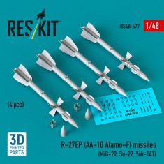 1/48 R-27EP (AA-10 Alamo-F) Missiles (4pcs) for MiG-29/Su-27/Yak-141