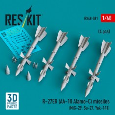 1/48 R-27ER (AA-10 Alamo-C) Missiles (4pcs) for MiG-29/Su-27/Yak-141