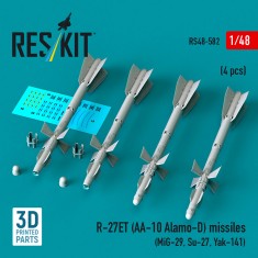1/48 R-27ET (AA-10 Alamo-D) Missiles (4pcs) for MiG-29/Su-27/Yak-141