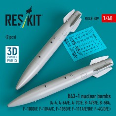1/48 B43-1 Nuclear Bombs (2pcs) for A-4/A-6A/E/A-7C/E/B-47B/E/B-58A/F-100D/F