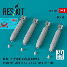 1/48 BLU-1B (750 lb) Napalm Bombs Finned MXU-469/B (4pcs)