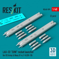 1/48 LAU-33 ZUNI Rocket Launcher for US Army/Navy (2pcs) for F-4/F-8/OV-10