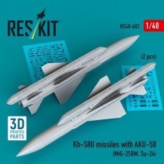 1/48 Kh-58U Missiles with AKU-58 (2pcs) for MiG-25BM, Su-24