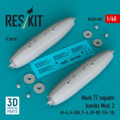1/48 Mark 77 Napalm Bombs Mod. 2 (2pcs) for A-4/A-26K/F-4/AV-8B/F/A-18