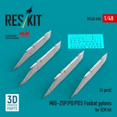 1/48 MiG-25P/PD/PDS Foxbat Pylons (4pcs) for ICM Kit