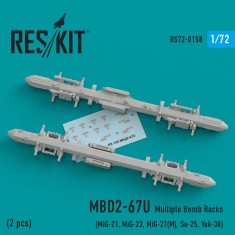 1/72 Mikoyan-Gurevich MiG-21/23/27M/25/Yak-38 MBD2-67U Multiple Bomb Racks (2pcs)