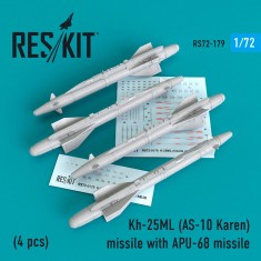 1/72 Mikoyan-Gurevich MiG-23/27/Su-17/24/25 Kh-25ML (AS-10 Karen) Missile w/APU-68 (4pcs)
