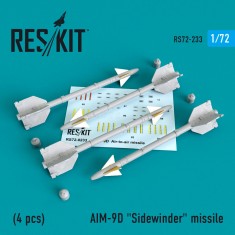 1/72 AIM-9D "Sidewinder" Missile (4pcs) for A-4/6/7/F-4/8/100/104/105/Mirage III